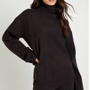 NWT TALL Black Knit Turtleneck & Pant Set